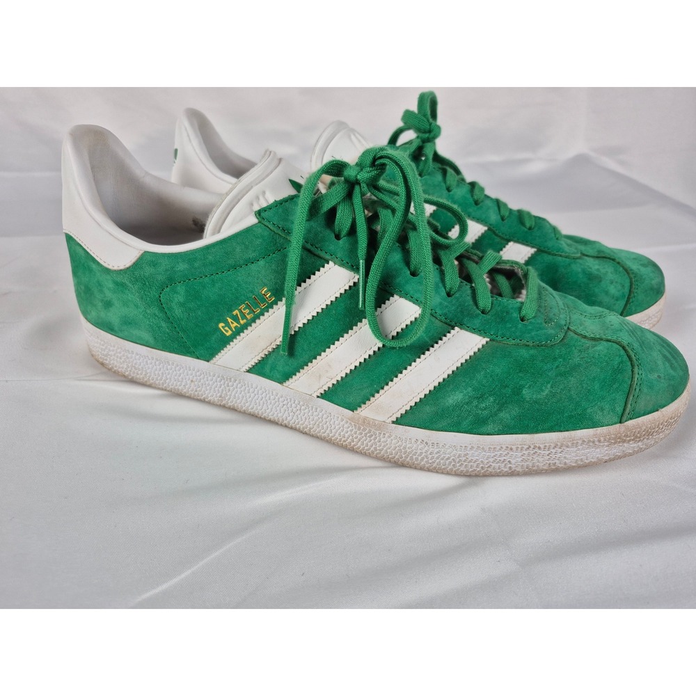 Adidas Gazelle‎ Green White Suede Sneakers Men's Size 11.5 Retro Casual